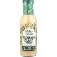 Walden Farms Thousand Island Dressing 12 Oz. Bottle - Creamy & Tangy Flavor, 0G Net Carbs Condiment, Kosher Certified - Natural Topping For Salads, Pasta, Burger, Marinade For Chicken And More
