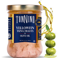 Tonnino Yellowfin Tuna In Olive Oil, Gluten-Free Premium Jarred Atun, Healthy Snacks For Adults, Ready To Eat Meals, Alternative Of Salmon, Pack Of 6