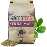 Ecoteas 100% Unsmoked Traditional Leaf-Stem Cut Organic Yerba Mate Loose Leaf Tea From Argentina (5 Lb Bag)