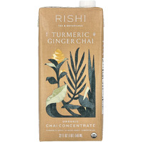 Rishi Tea Turmeric Ginger Chai Concentrate Beverage | Immune Support, Usda Certified Organic, Caffeine-Free, Ayurvedic, Energy-Boosting | Citrus Flavors For Taste | 32 Oz Carton, 8 Servings
