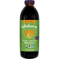 Wholesome Sweeteners 32-Ounces Organic Molasses, Fair Trade, Non Gmo, Gluten Free & Vegan, Perfect For Cookies, Glazing And More, 3 Pack