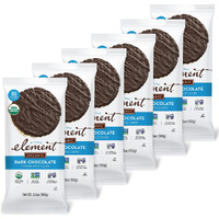 Element Snacks - Dark Chocolate Topped Rice Cakes (Pack Of 6), All-Natural Rice, Organic Healthy Snacks For Kids Or Adults, Non Gmo, Certified Gluten-Free And Kosher