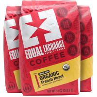 Equal Exchange Organic Whole Bean Coffee, French Roast, 10 Ounce (Pack Of 3)