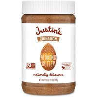 Justin's Cinnamon Almond Butter, No Stir, Gluten-Free, Non-Gmo, Responsibly Sourced, 16 Ounce Jar