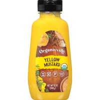Organicville Yellow Mustard - Mustard Yellow Organic, Yellow Mustard, Vegan, Gluten Free, Usda Organic, Non-Gmo, Paleo, Whole 30, Keto-Friendly Mustard - 12 Oz
