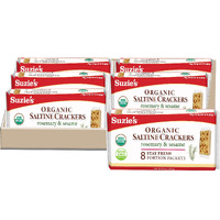 Suzie's Organic Saltines Crackers, Rosemary Sesame, Healthy Gourmet Baked Snack Goodies For Adults & Children - 6 Pack, 8.8Oz Each