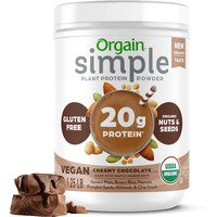 Orgain Organic Simple Vegan Protein Powder, Chocolate - 20G Plant Based Protein, With Less Ingredients, No Artificial Sweeteners, Gluten Free, No Lactose Ingredients, 1.25 Lb (Packaging May Vary)
