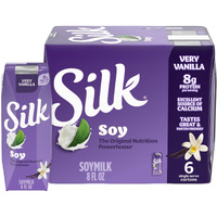 Silk Shelf-Stable Soy Milk Singles, Very Vanilla, Dairy-Free, Vegan, Non-Gmo Project Verified, 8 Oz., 6 Pack