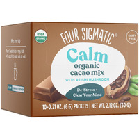Four Sigmatic Calm Mushroom Cacao Mix | Organic Instant Cacao With Organic Reishi Mushroom Powder | Supports Calm & Relaxation | Drink It Or Bake With It | Vegan, Gluten-Free, Dairy-Free | 10 Count