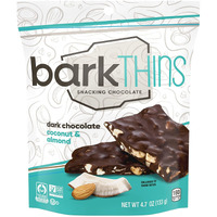Barkthins Dark Chocolate, Coconut And Almond Snacking Chocolate Bag, 4.7 Oz