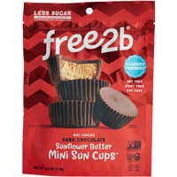Free2B Sunflower Butter Mini Sun Cups, Safe For School And Allergy Friendly - Gluten-Free, Dairy-Free, Nut-Free, And Soy-Free - Dark Chocolate, 4.2 Oz Resealable Bag (Pack Of 1)