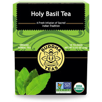 Buddha Teas - Holy Basil - Organic Herbal Tea - For Cognitive Balance & Overall Health - Ayurvedic Tulsi - With Antioxidants - Caffeine Free - 100% Kosher & Non-Gmo - 18 Tea Bags (Pack Of 1)