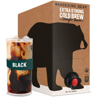 Wandering Bear Straight Black Organic Cold Brew Coffee On Tap, Iced Coffee, 96 Fl Oz - Extra Strong, Smooth, Unsweetened, Shelf-Stable, Ready To Drink, Cold Brewed Coffee, Cold Coffee Asin B07Cz37V8N