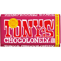 Tony's Chocolonely Milk Chocolate Caramel Cookie Bar Belgium Chocolate, No Artificial Flavoring, Fairtrade & B Corp Certified - 6.35 Oz