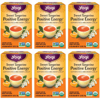 Yogi Sweet Tangerine Positive Energy Tea - 16 Tea Bags Per Pack (6 Packs) - Organic Tangerine Energy Tea - Includes Black Tea Leaf, Yerba Mate Leaf, Ashwagandha Root & More