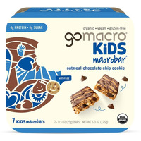 Gomacro Kids Macrobar Organic Vegan Snack Bars - Oatmeal Chocolate Chip Cookie (0.90 Ounce Bars, 7 Count)