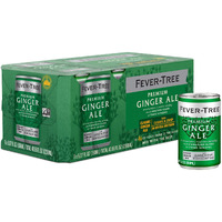 Fever Tree Ginger Ale - Premium Quality Mixer - Refreshing Beverage For Cocktails & Mocktails. Naturally Sourced Ingredients, No Artificial Sweeteners Or Colors - 150 Ml Cans - Pack Of 8