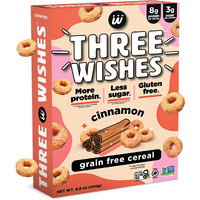 Plant-Based And Vegan Breakfast Cereal By Three Wishes - Cinnamon, 1 Pack - More Protein And Less Sugar Snack - Gluten-Free, Grain-Free - Non-Gmo