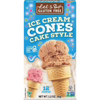 Lets Do Gluten Free Ice Cream Cones - Sugar Cones For Ice Cream, Mini Ice Cream Cones, Ice Cream Cups, Crispy Cones, Mini Cake Cones - 1.2 Oz (Pack Of 12)