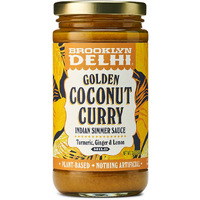 Brooklyn Delhi Golden Coconut Curry - Indian Simmer Sauce With Turmeric, Ginger, Lemon, & Coriander - 12 Ounces - Mild Enough For A Kid, Flavorful Enough For A Foodie - Vegan - No Artificial Additives