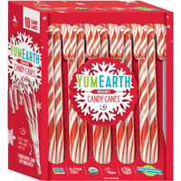 Yumearth Organic Candy Canes - Individually Wrapped Full Size Peppermint Candy Canes - Allergy Friendly, Non Gmo, Gluten Free, Vegan - 10 Count (Pack Of 1)