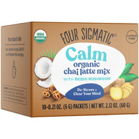 Chai Latte By Four Sigmatic | Organic Instant Chai Latte With Turkey Tail, Reishi Mushrooms & Coconut Milk Powder | Supports Gut & Digestion Health | Decaf, No Dairy & Gluten-Free | 10 Count