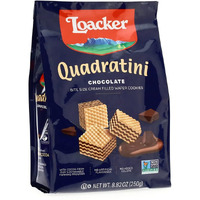 Loacker Quadratini, Chocolate Wafer Cookie, 8.82 Ounce Pack