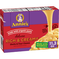 Annie's Deluxe Macaroni And Cheese With Organic Pasta, Shells And Four Cheese, 11.3 Oz