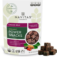 Navitas Organics Superfood Power Snacks, Cacao Goji, 8 Oz. Bag, 11 Servings - Organic, Non-Gmo, Gluten-Free