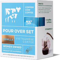 Copper Cow Coffee Vietnamese Vanilla Pour Over Coffee Kit, 7.4 Oz