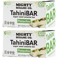 Mighty Sesame Tahinibars With Pistachio (2 Pack Total 12 Bars) 100 Calorie Bar, Gluten Free, Vegan, Nothing Artificial, Kosher