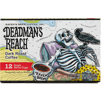 Ravens Brew Coffee High Caffeine Dark Roast K-Cup Compatible Single Serve Pods - Deadmans Reach 12Ct