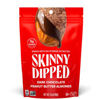 Skinnydipped Dark Chocolate Peanut Butter Almonds, Healthy Snack, Plant Protein, Gluten Free, 3.5 Oz Resealable Bags, Pack Of 1
