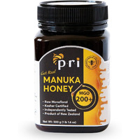P.R.I Manuka Honey, Certified Mgo 200+, Raw New Zealand Manuka Honey, 500G Jar