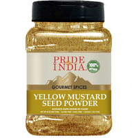 Pride Of India - Yellow Mustard Ground - Gourmet Spice - Ideal For Pickles/Mustard Dressing/Sauces/ Hotdogs - Preservatives & Additives Free - Easy To Store - 8Oz. Medium Dual Sifter