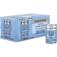 Fever Tree Club Soda Club Soda - Premium Quality Mixer - Refreshing Beverage For Cocktails & Mocktails. Naturally Sourced Ingredients, No Artificial Sweeteners Or Colors - 150 Ml Cans - Pack Of 8
