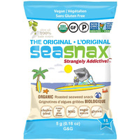 Seasnax Organic Roasted Seaweed Snack, Original, 0.18 Ounce (Pack Of 6)