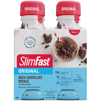 Slimfast Meal Replacement Shake, Original Rich Chocolate Royale, 10G Of Ready To Drink Protein For Weight Loss, 11 Fl. Oz Bottle, 4 Count (Packaging May Vary)