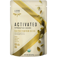 Living Intentions Organic Sprouted Pumpkin Seeds: Salted - Nongmo - Gluten Free - Vegan -Kosher - Paleo - 8 Ounce Unit