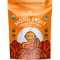 Sweetleaf Organic Monk Fruit Sweetener, Granular  Zero-Calorie, Natural Sugar Substitute For Coffee, Tea, And Baking, Organic Monk Fruit, Non Gmo, Keto Friendly, 0 Sugars - 8.47 Bag