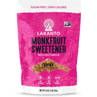 Lakanto Brown Monk Fruit Sweetener With Erythritol, Brown Sugar Substitute Sweetener For Baking, Coffee, Oatmeal & More, Keto, Friendly, Low Calorie, Low Carb, Vegan, Gluten Free, Non Gmo, 1 Lb