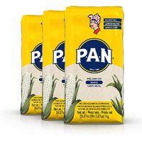 P.A.N. White Corn Meal - Pre-Cooked Gluten Free And Kosher Flour For Arepas (2.2 Lb/Pack Of 3)