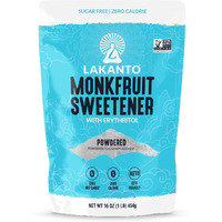 Lakanto Powdered Monk Fruit Sweetener With Erythritol, Powdered Sugar Substitute Sweetener For Baking & Cooking Waffles, Donuts, Cookies & More, Keto, Low Calorie, Low Carb, Vegan, Gluten Free, 1 Lb