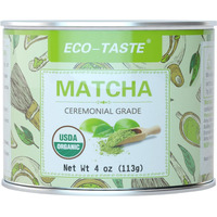 Organic Matcha Green Tea Powder-4Oz(113G) Tin, 100% Natural & Pure, Ceremonial Grade, No Additives Or Fillers, No Gmo