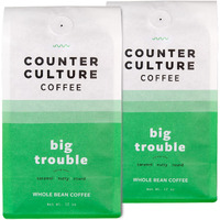 Counter Culture Coffee Big Trouble - Medium Roast, Sustainably Sourced, Kosher, Whole Bean Coffee - Nutty, Caramel, And Chocolate Flavors - 12Oz (2 Bags)