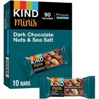 Kind Minis, Dark Chocolate Nuts & Sea Salt, Healthy Snacks, Gluten Free, Low Calorie Snacks, Low Sugar, 10 Count
