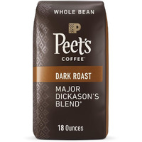 Peet's Coffee, Dark Roast Whole Bean Coffee - Major Dickason's Blend 18 Ounce Bag