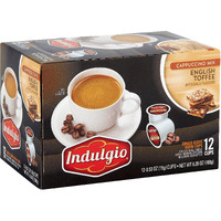 Indulgio English Toffee Single Serve Medium Roast Brew Cups, 12 Count