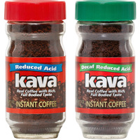 Kava Low Acid Instant Coffee Lover Bundle Set, 4 Ounce Glass Jar Of Each, Regular & Decaf