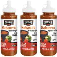 Zaaschila Mexican Sauce Habanero - 9.35Oz (265G) 3-Pack - Spicy & Bold Flavor, Perfect For Sandwiches, Tacos, And More